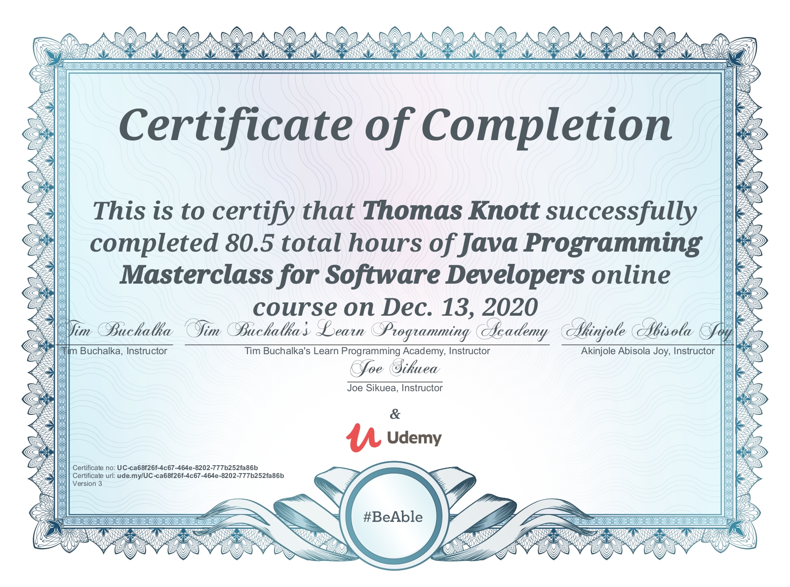 JAVAMasterCert